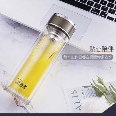 希諾玻璃杯旗艦店官網男女士雙層隔熱防燙商務簡約泡茶便攜水杯